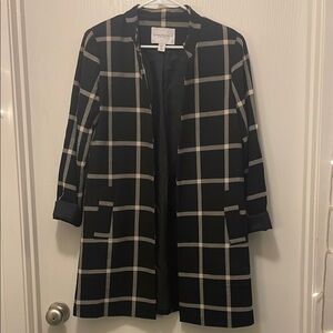 Carolina Belle Black and White Blazer with Windowpane Pattern